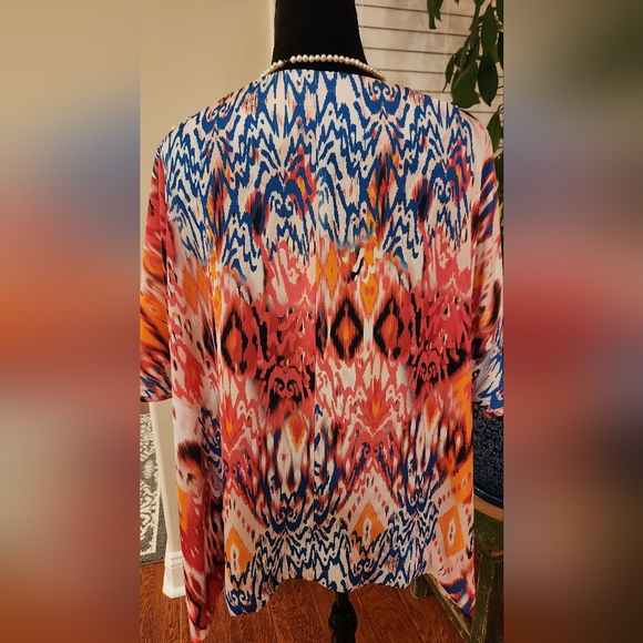 Chico's Colorful Ikat Print Blouse - Picture 3 of 5